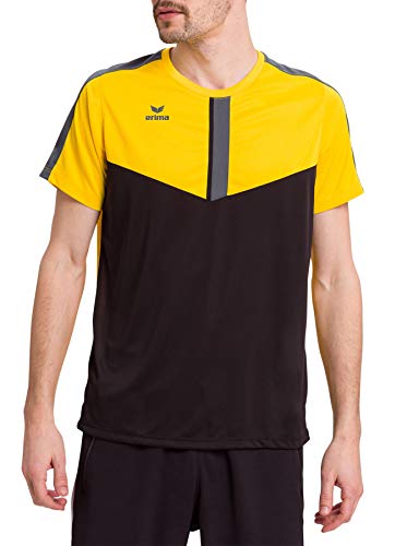 Erima Herren Squad Funktions T-Shirt, gelb/Schwarz/Slate Grey, S von Erima