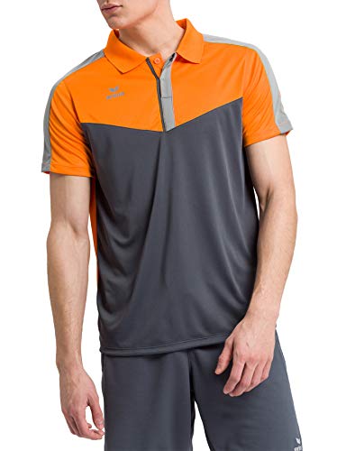 Erima Herren Squad Sport Poloshirt, New orange/Slate Grey/Monument Grey, S von Erima