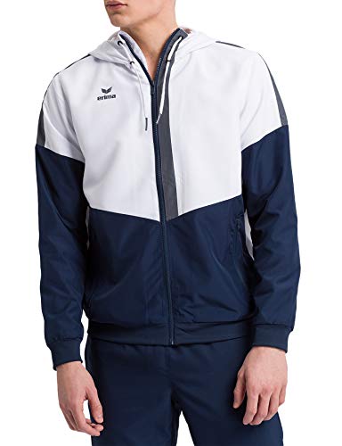 Erima Herren Squad Tracktop Trainingsjacke, Weiß/New Navy/Slate Grey, L von Erima