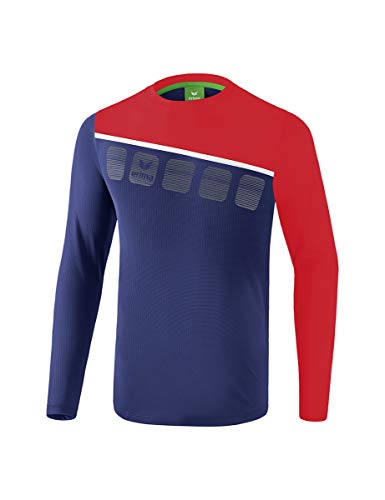 Erima Kinder 5-C Longsleeve, new navy/rot/weiß, 140 von Erima