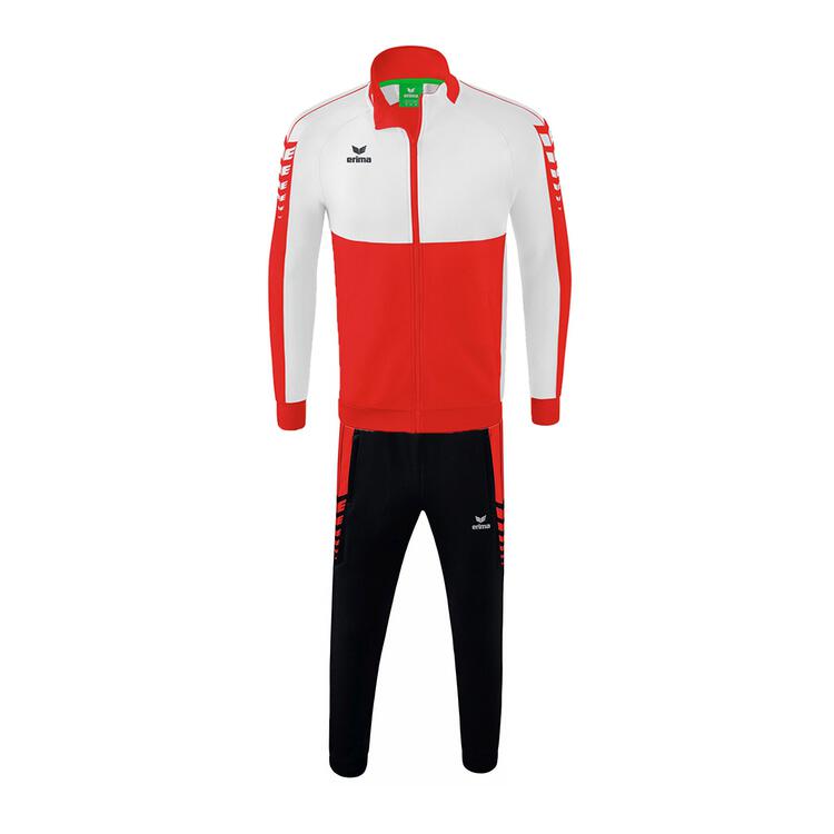 Erima Six Wings Worker Trainingsanzug - Farbe: rot/wei? - Gr. 164 von Erima