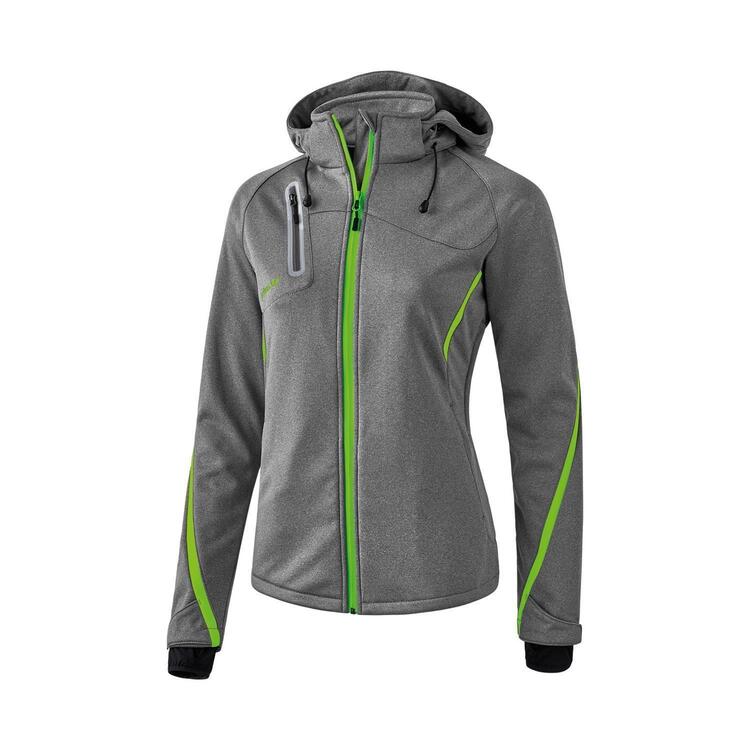 Erima Softshelljacke Function Damen grau melange/gr?n 9060712 Gr. 38 von Erima
