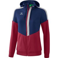 erima Squad Präsentationsjacke mit Kapuze Damen new navy/bordeaux/silver grey 42 von erima