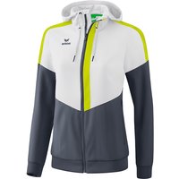erima Squad Präsentationsjacke mit Kapuze Damen white/slate grey/bio lime 38 von erima