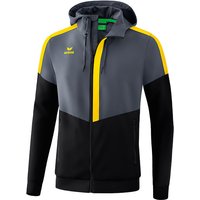 erima Squad Präsentationsjacke mit Kapuze slate grey/black/yellow S von erima