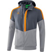 erima Squad Präsentationsjacke mit Kapuze slate grey/monument grey/new orange XL von erima