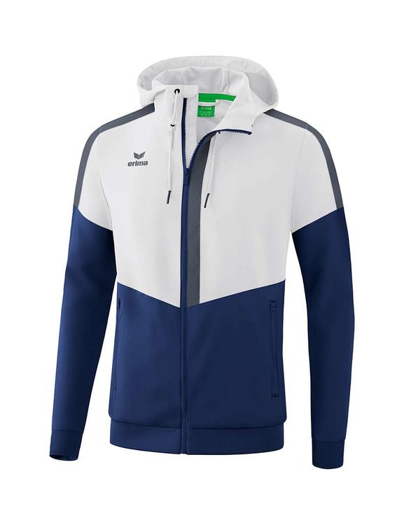 Erima Squad Tracktop Jacke mit Kapuze wei?/new navy/slate grey... von Erima