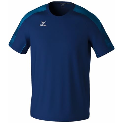 Erima Unisex Kinder EVO Star leichtes T-Shirt (1082411), New Navy/Mykonos Blue, 152 von Erima