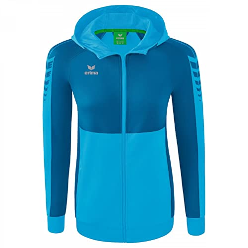 Erima Damen Six Wings Trainingsjacke mit Kapuze, new royal/gelb, 40 von Erima