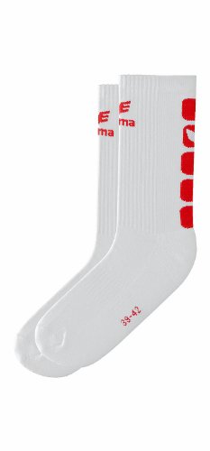 erima Classic 5-C Socken, Weiß/Rot, 47-50 von Erima