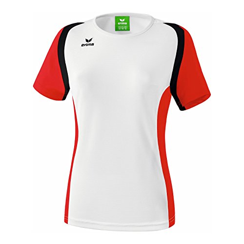 erima Damen T Shirt Razor 2.0, Weiß/Rot/Schwarz, 34, 108615 von Erima