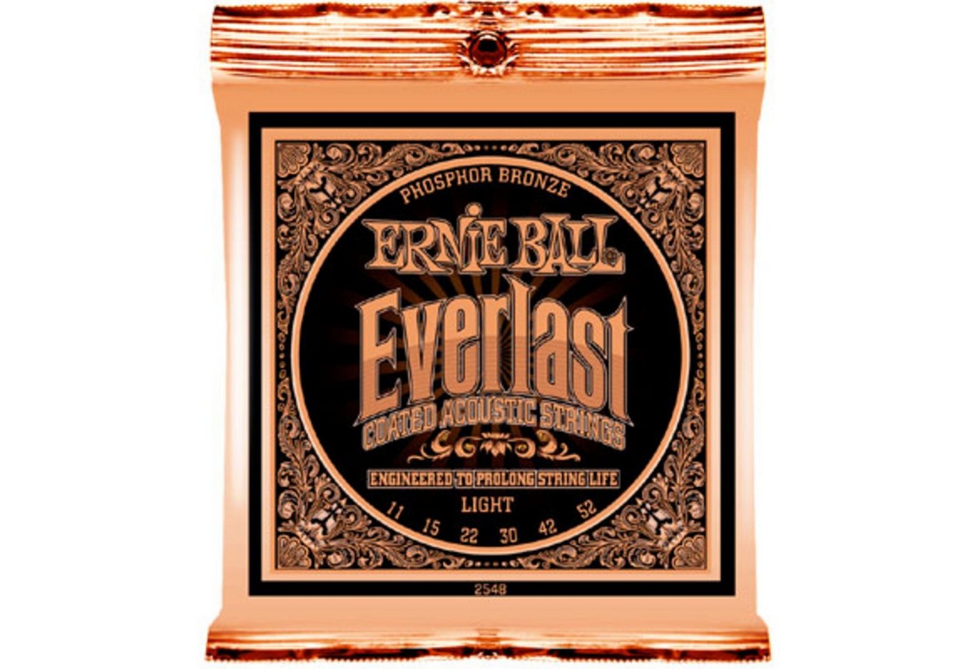 Ernie Ball Saiten, (EB2548 11-52 Everlast Coated Phosphor Bronze Light), EB2548 11-52 Everlast Coated Phosphor Bronze Light - Westerngitarren von Ernie Ball