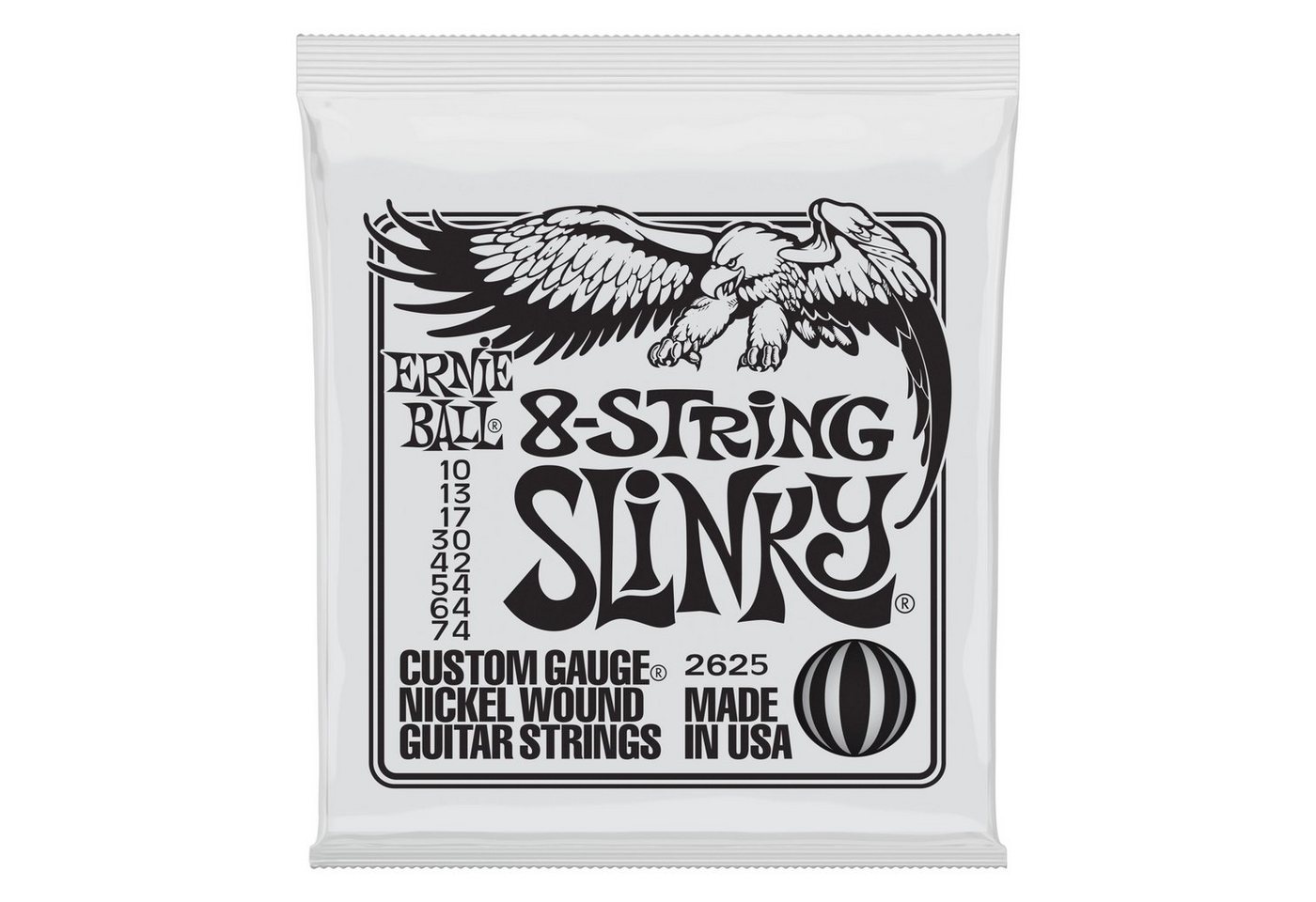Ernie Ball Saiten, (EB2625 10-74 8-string Super Slinky Nickel Plated), EB2625 10-74 8-string Super Slinky Nickel Plated - E-Gitarrensaiten von Ernie Ball