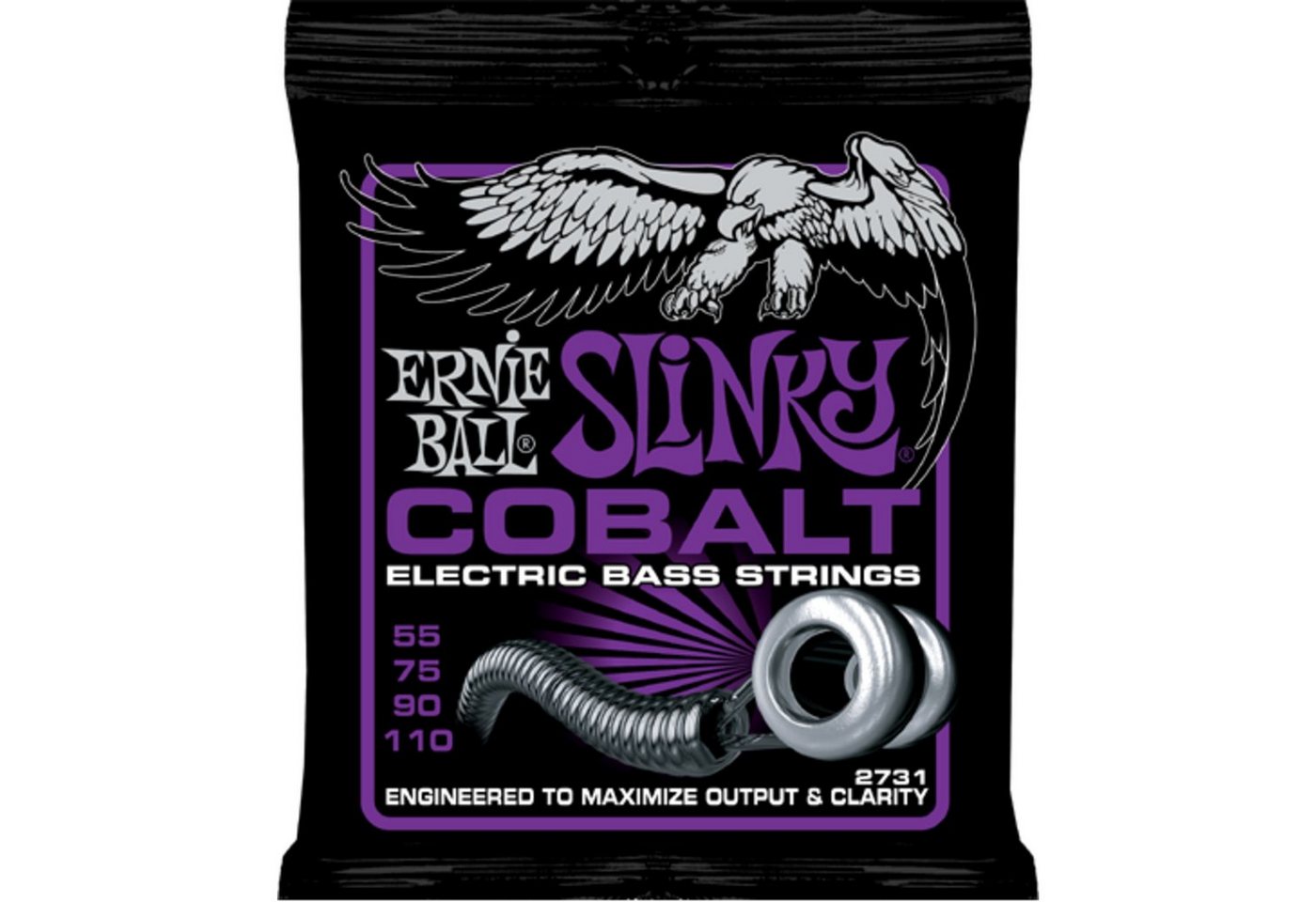 Ernie Ball Saiten, (EB2731 55-110 Cobalt Power Slinky), EB2731 55-110 Cobalt Power Slinky - Saitensatz für 4-Saiter E-Bass von Ernie Ball