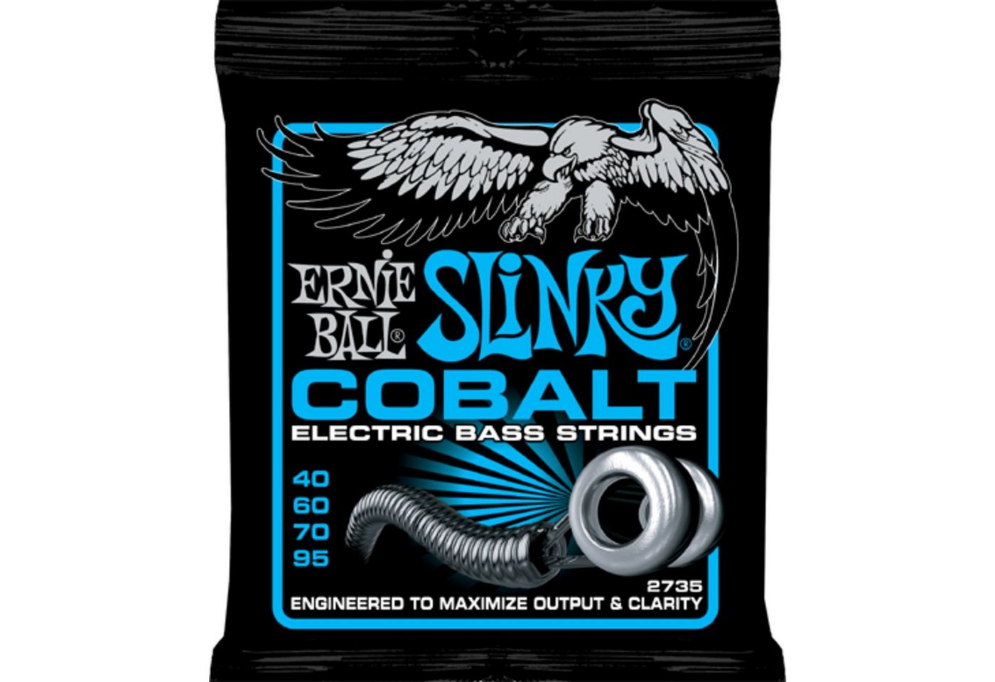 Ernie Ball Saiten, (EB2735 40-95 Cobalt Extra Slinky), EB2735 40-95 Cobalt Extra Slinky - Saitensatz für 4-Saiter E-Bass von Ernie Ball
