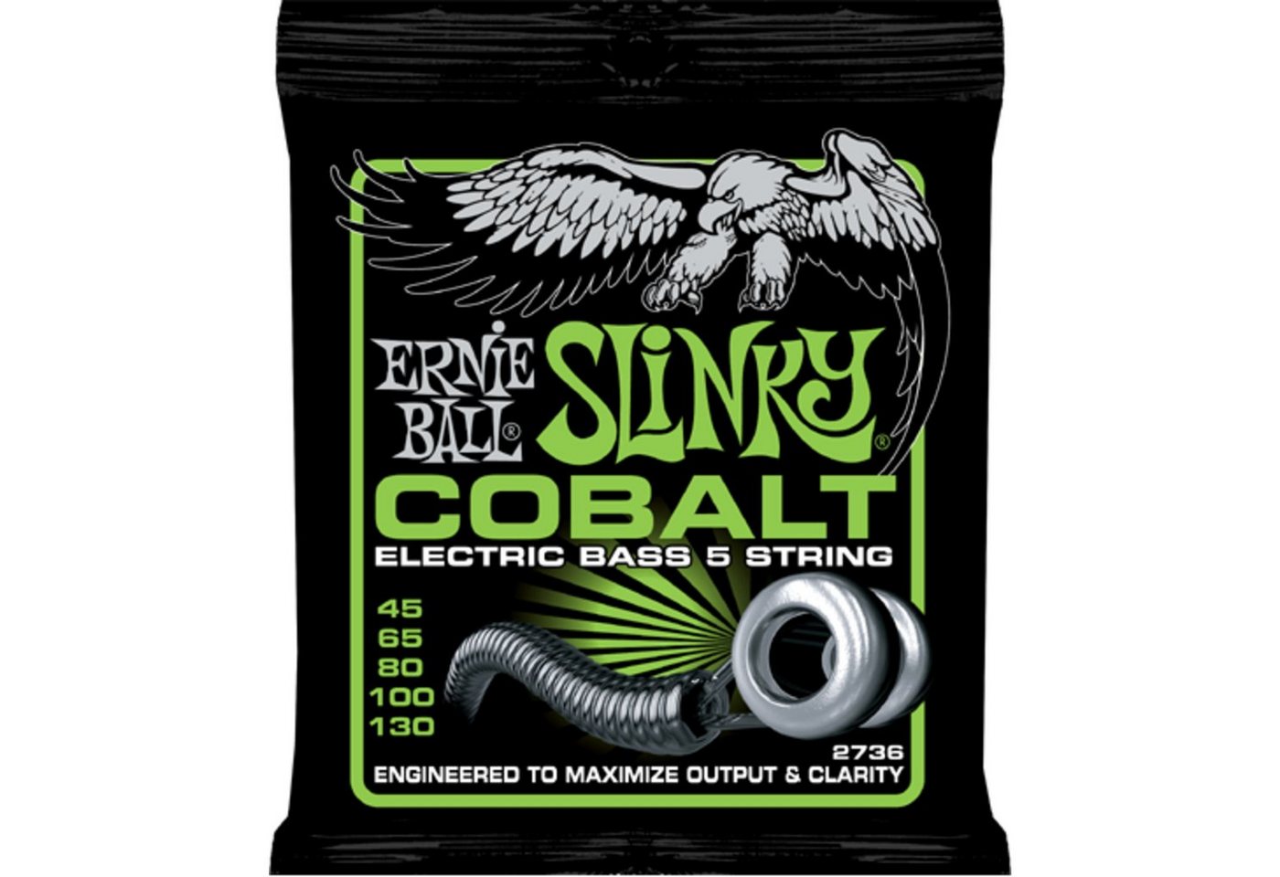 Ernie Ball Saiten, (EB2736 45-130 5-string Cobalt Regular Slinky), EB2736 45-130 5-string Cobalt Regular Slinky - Saitensatz für 5-Sait von Ernie Ball