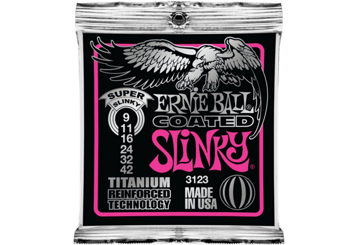 Ernie Ball Saiten, (EB3123 9-42 Coated Titanium RPS Super Slinky), EB3123 9-42 Coated Titanium RPS Super Slinky - E-Gitarrensaiten von Ernie Ball