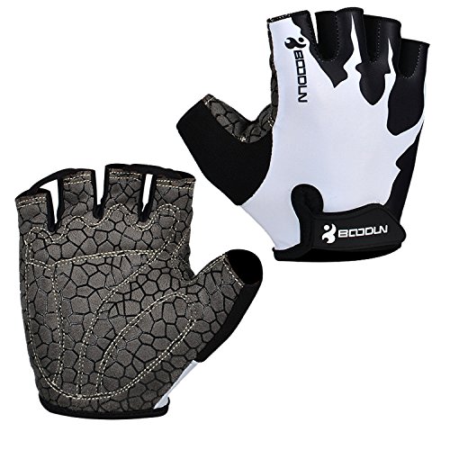 Eroilor Radsport Kurz Handschuhe Halb Finger Bike MTB Gloves Sommer Radhandschuhe für Damen/Herren - Weiss - L von Eroilor