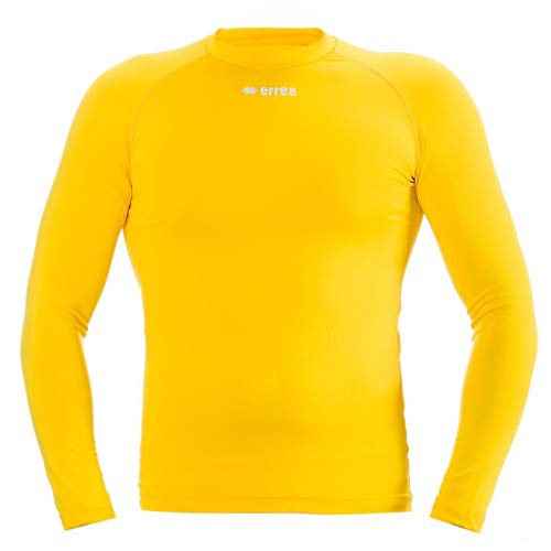 ERMES JR Funktionsshirt (langarm) von Erreà · KINDER Jungen Mädchen Sport Unterziehshirt (lang) aus Polyester · BASIC Slim-Fit Shirt (elastisch) für Teamsport · BASELAYER Kompressionsshirt (endotherm) geringe Kompression (Farbe gelb, Größe YXS) von Errea