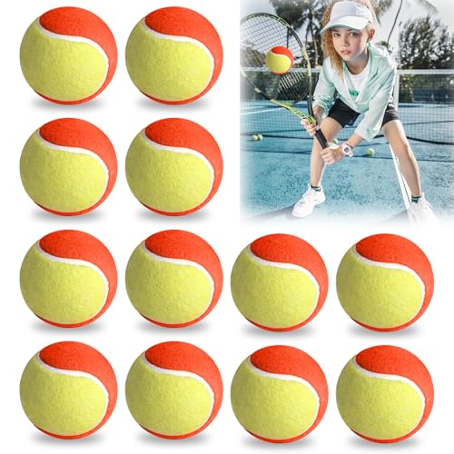 Erzekrim Tennisbälle für Anfänger Kinder, Stage 3, mit Tragetasche, 12 Stück, Orange Gelb (12 Pcs) (Orange und Gelb) von Erzekrim