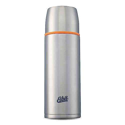 Esbit Edelstahl Isolierflasche Classic 1000 ml - für warme und kalte Getränke - Edelstahl Thermoflasche mit 2 Bechern von Esbit
