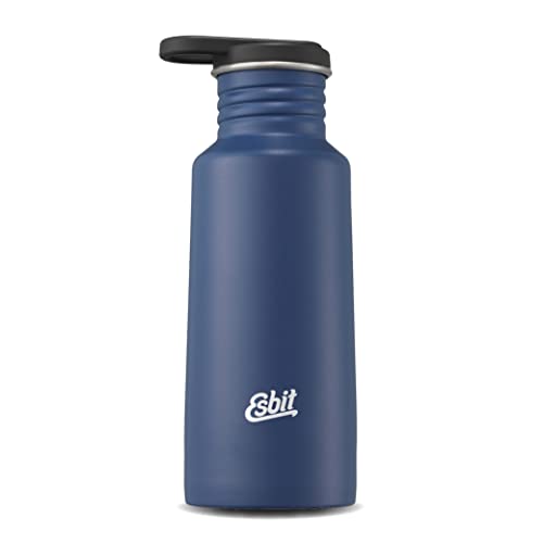 Esbit Trinkflasche Pictor - Edelstahl Trinkflasche mit praktischem Loop Verschluss - 550 ml in Blau von Esbit