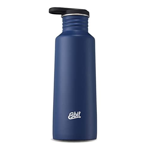 Esbit Trinkflasche Pictor - Edelstahl Trinkflasche mit praktischem Loop Verschluss - 750 ml in Blau von Esbit