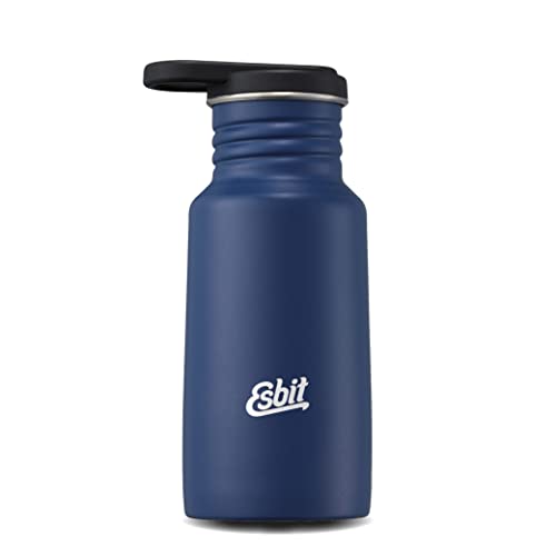 Esbit Trinkflasche Pictor - Edelstahl Trinkflasche mit praktischem Loop Verschluss - 350 ml in Blau von Esbit