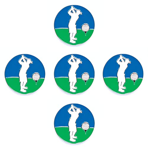 Eshan Golfball-Marker, 5 Stück, niedlich, lustig, Golf-Marker, Zubehör, Geschenke, Ballpositionsmarkierung, für Männer, Golfer von Eshan