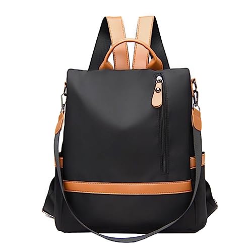 Eshow Rucksack Damen klein, Anti Diebstahl Tasche, Minirusack für Mädchen Und Fraun, Cityrucksack Modern Elegant zur Schule Arbeit Reise, Schwarz, Große Kapazität von Eshow