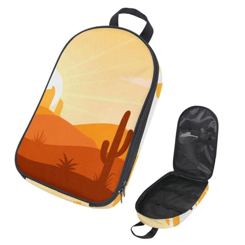 Eslifey Camping-Kochutensilien-Organizer-Tasche, Landschaft mit Wüste und Kaktus, Sonnenuntergang, tragbare Aufbewahrungstasche für Grill, Camping, Kochgeschirr, Küchenset, Mehrfarbig 1 von Eslifey