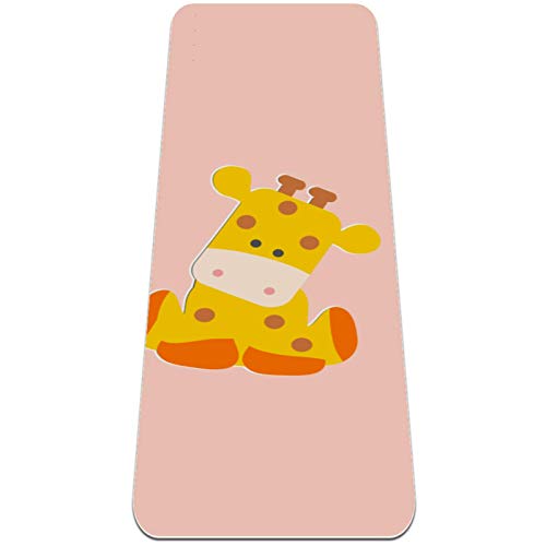 Eslifey Catoon Giraffe Yogamatte, dick, rutschfest, für Damen und Mädchen, Gymnastikmatte, weiche Pilates-Matten, (183 x 61 cm, 0,6 cm dick) von Eslifey