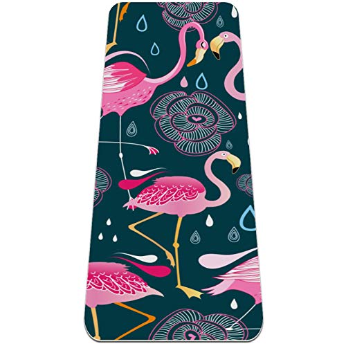 Eslifey Flamingo-Yoga-Matte, dick, rutschfest, für Damen und Mädchen, Trainingsmatte, weiche Pilates-Matten, (183 x 61 cm, 0,6 cm dick) von Eslifey