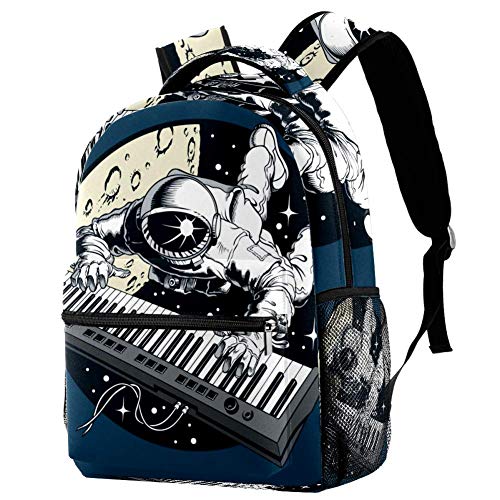 Space Playing Piano Synthesize Backpack Students Shoulder Bags Travel Bag College School Backpacks von Eslifey