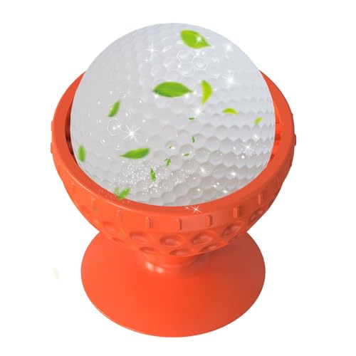 Esncddym Golfballreiniger, tragbare Golfballwaschanlage | Weiche Silikonbürste für Golfbälle mit Saugnapfboden - Innovativer multifunktionaler Golfballständer Golfzubehör für EIN verbessertes von Esncddym