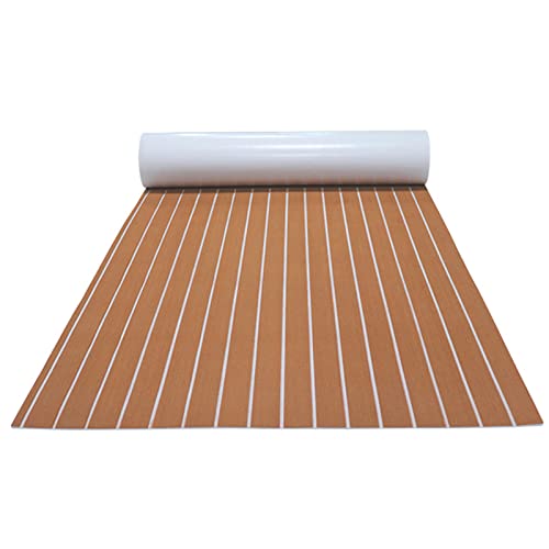 Ethedeal Marine Matte, 240x90cm, Eva Deck Pad Teak Eva Schaum Boo, Teak Boot Selbstklebend für Wasserfahrzeuge,Boote, Kajak von Ethedeal