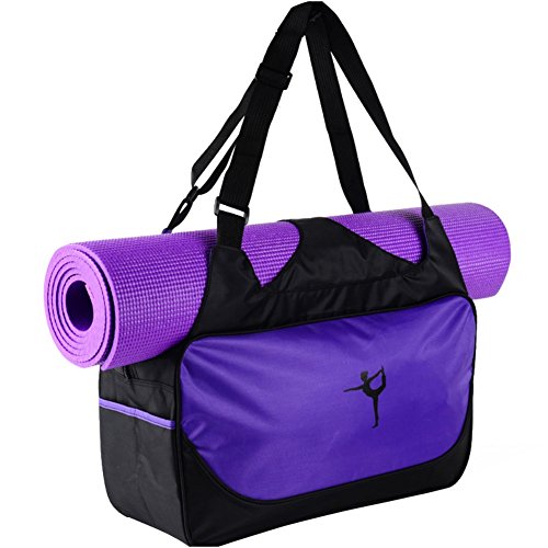 etopfashion Wasserdicht Yogamatte Fitness Bag Rucksack Umhängetasche Verstellbarer Gurt (nur Tasche), damen, violett von Etopfashion