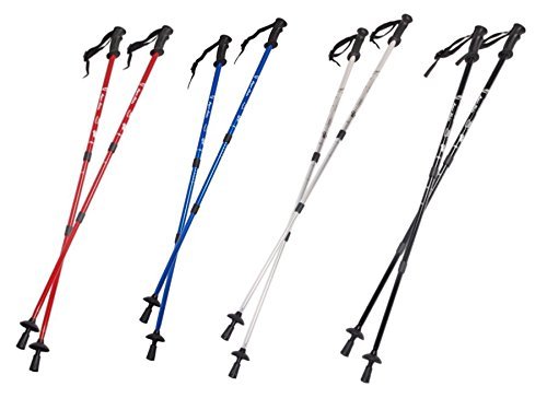 Eurobatt Nordic Walking Stöcke Stock Set 2 Stücke Paar Trekking Wander Länge 65-135cm Farbvarianten Walkingstöcke Anti-Shock Dämpfungssystem (Schwarz) von EUROBATT