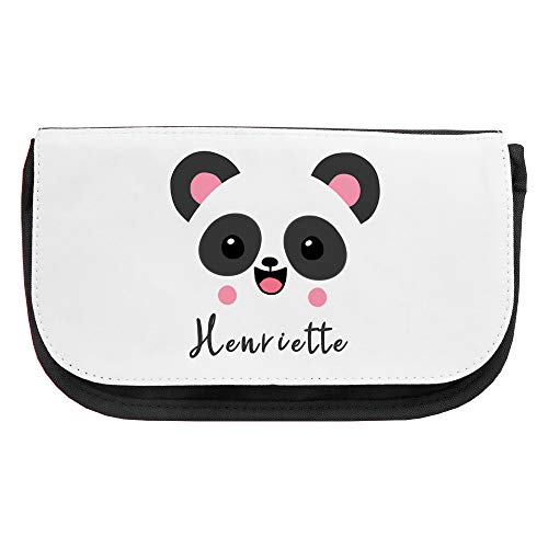 Kosmetiktasche mit Namen Henriette und Panda-Motiv | Schminktasche | Viele Vornamen zur Auswahl von Eurofoto