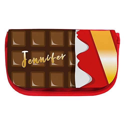 Kosmetiktasche mit Namen Jennifer und Motiv mit Einer Tafel Schokolade | Schminktasche | Viele Vornamen zur Auswahl von Eurofoto