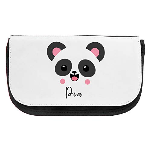 Kosmetiktasche mit Namen Pia und Panda-Motiv | Schminktasche | Viele Vornamen zur Auswahl von Eurofoto