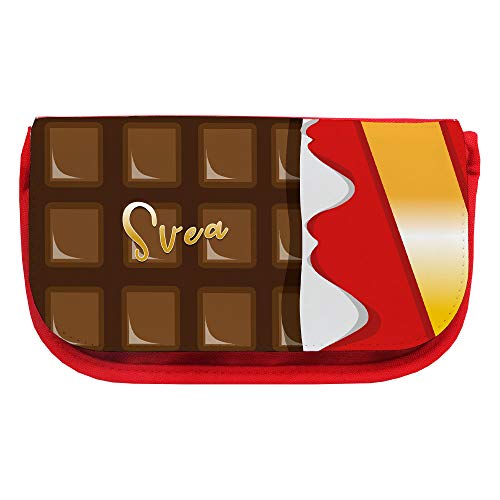 Kosmetiktasche mit Namen Svea und Motiv mit Einer Tafel Schokolade | Schminktasche | Viele Vornamen zur Auswahl von Eurofoto