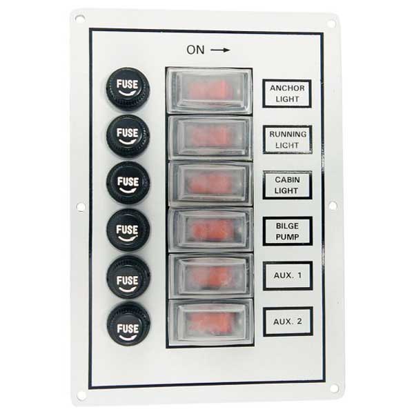 Euromarine 6 Positions Indoor Electrical Panel Silber 167 x 117 mm von Euromarine