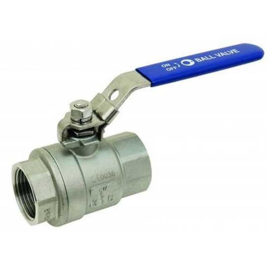 Euromarine Pn40 Stainless Steel Female-female 2 Way Ball Valve Silber 1 1/2´´ von Euromarine