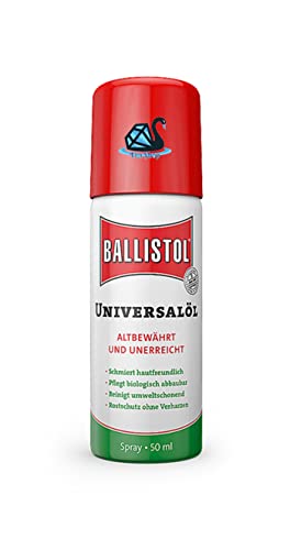 Eva Shop® Ballistol Universalöl in verschiedenen Größen zur Fahrzeugpflege, Fahrradpflege, Waffenöl zur Waffenpflege, Tierpflege, Lederpflege, im Garten, Haushalt, Handwerk UVM. (50ml Spray) von Eva Shop