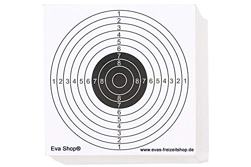 Eva Shop® Premium Zielscheiben 17x17cm - 100er Pack - Luftgewehrscheiben, Zielscheibe für Luftgewehr, Softair und Luftpistole 100 Stück von Eva Shop