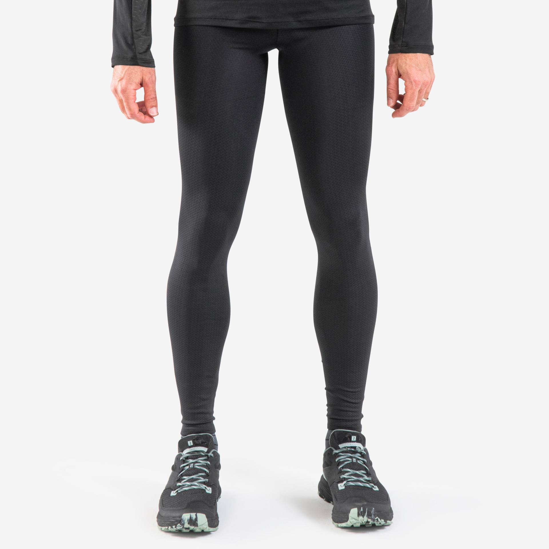 Lauftights lang Trailrunning Herren - Emboss schwarz von Evadict