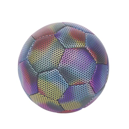 Evenden Holografischer Fußball – Leuchtet im Dunkeln, Reflektierend, Größe 5 – Perfekt für Kinder, Langlebig, Einfach zu Verwenden von Evenden