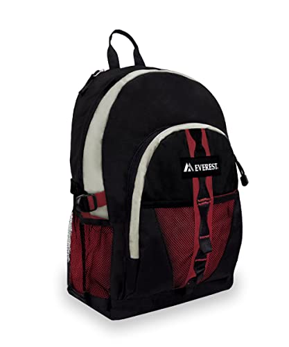 Everest Gepäck Rucksack mit Dual Mesh Tasche, Burgundy/Gray/Black (Rot) - 3045W-BURG/GRY/BK von Everest
