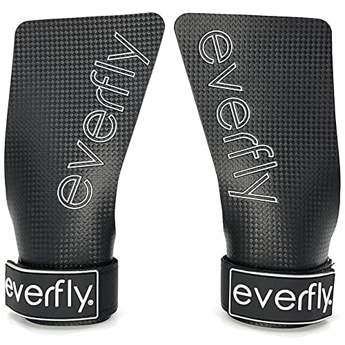 Everfly Fitness Handschuhe für Crossfit - Grips Herren Damen - Ohne Löcher - Carbonfaser - Trainingshandschuhe - Gym Calisthenics Equipment - Sporthandschuhe Klimmzug (Black, E+) von Everfly